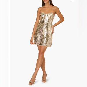 Adrianna Papell 
Beaded Strapless Minidress